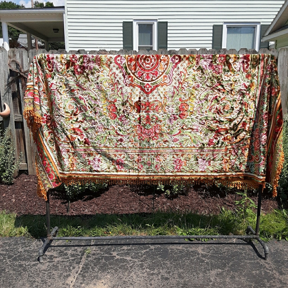 Vintage  Italian Velvet Bedspread/Coverlet